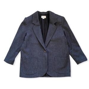Cache Grey Wool Woven Oversized Blazer Size Plus L